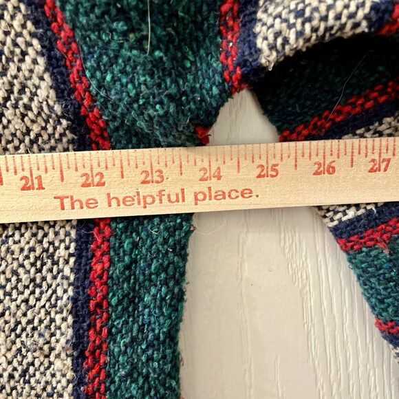 Vtg Baja Jacket L SDC Green Red Stripe Pullover Drug Rug Hoodie Skate Surfer Y2K - Picture 7 of 8